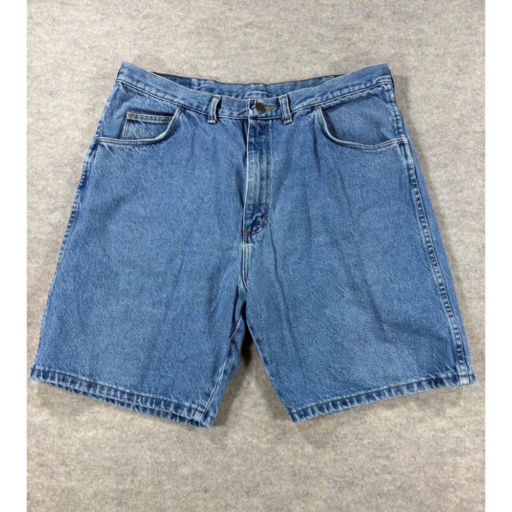 Wrangler Authentic Jeans Mens 36 Blue Denim Shorts Medium Wash 60601SW Cotton